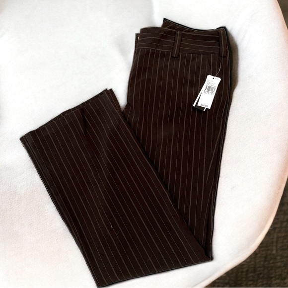 NWT | B. Works Byer California Cambridge Brown Stripe Pants Junior Size 11 NEW - Picture 1 of 8